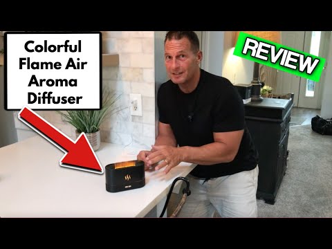 Colorful Flame Air Aroma Diffuser H20 Humidifier, 7 Flame Color Noiseless Essential Oil Diffuser for