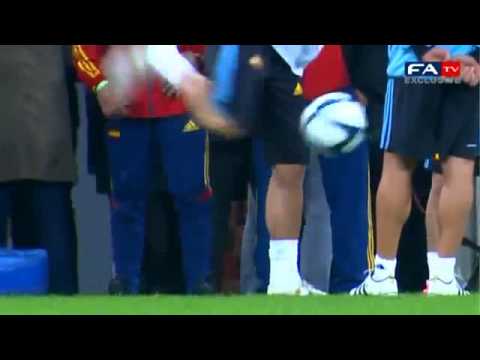 Nice football trick from Ramos   England 1 0 Spain training