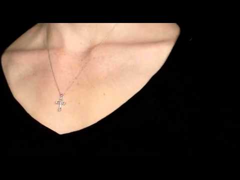 Diamond Cross Pendant 1/10 Carat (ctw) in 10K White Gold | MyJewelryBox