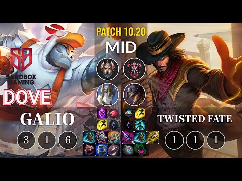 SB Dove Galio vs Twisted Fate Mid - KR Patch 10.20