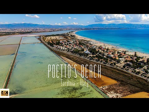🇮🇹 4K drone video of Poetto's Beach, Sardinia, Italy.