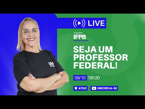 Banner de capa do material gratuito Seja um professor federal! Concurso IFPB - Prof. Adriana Rocha