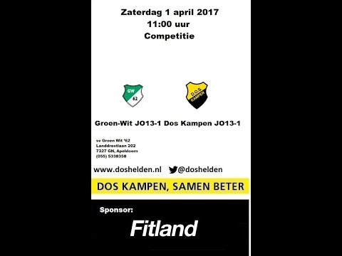 Doshelden Kampen: 01-04-2017 Groen Wit '62 JO13-1 - Dos Kampen JO13-1 (D1)  (1-1)