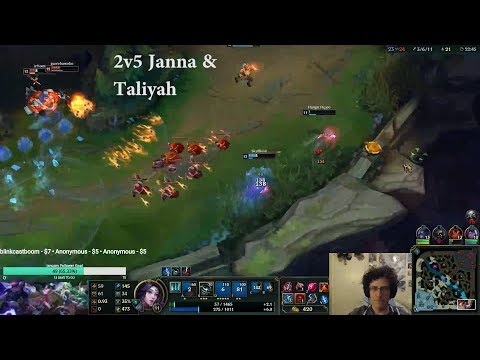 Unbelievable 2v5!  Taliyah and Janna vs the world lol