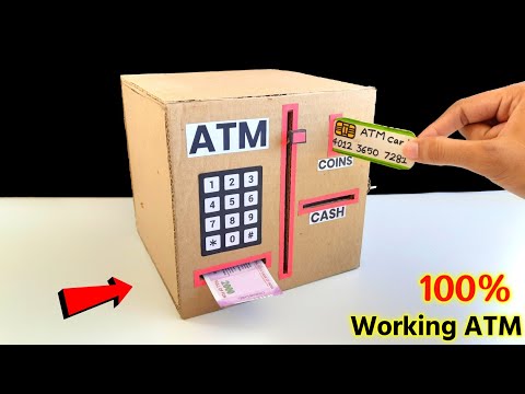 How to make a working ATM machine | Cardboard easy atm machine | Easy No motor school project