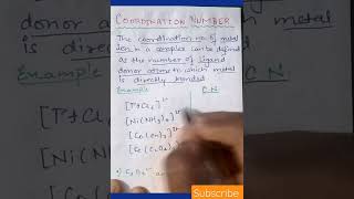 coordination number #shorts #chemistry #coordination compounds