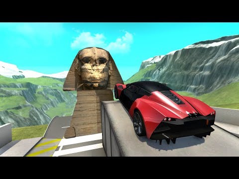 High Speed Jumping Crashes over The Sphinx - Beamng drive