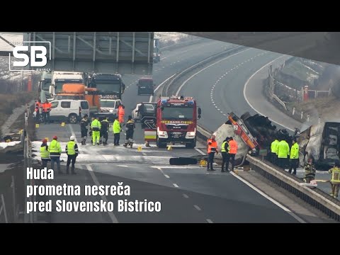 Huda prometna nesreča na AC pred Slovensko Bistrico