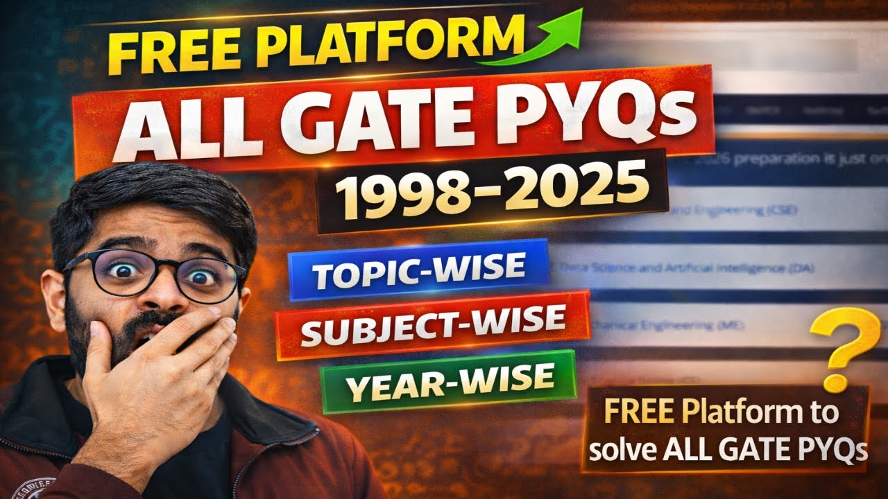 Amazing FREE Platform for GATE PYQs (1998–2025) | Topic-wise, Subject-wise & Year-wise Practice