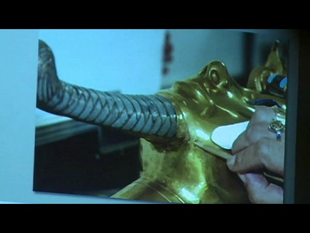 Vídeo relacionado con Estia Creations Máscara de Agamenón, escultura chapada en oro, réplica de máscara funeraria del rey micénico