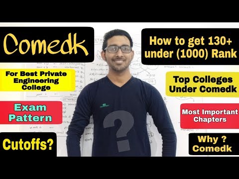 comedk 2020 prepartion | top 10 college | cutoff | Ranking |  comedk form | important chapter Video