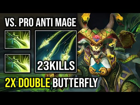 How to Play Late Game Medusa Against Hard Counter AM with Double Butterfly Max ATK Speed Dota 2