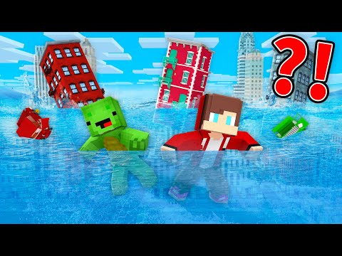 Mikey Spikey - Mikey and JJ Survive In a FLOODED CITY in Minecraft (Maizen)