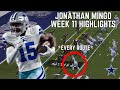 Jonathan Mingo EVERY ROUTE In Cowboys Debut NFL Week 11 Highlights