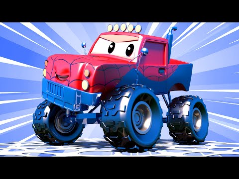 Monstertruckul Marley este Spiderman - Vopsitoria lui Tom în Orasul Masinilor 🎨 Desene pentru copii