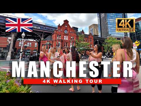 Explore Central Manchester on a Sunny Summer Day | 4K HDR Walking Tour