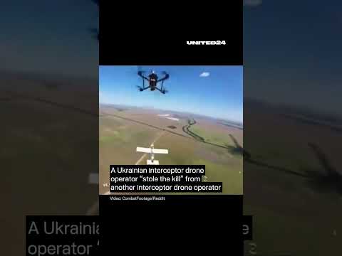 Ukrainian Interceptor Drone Shoots Down Russian UAV in Slow-mo #warinukraine