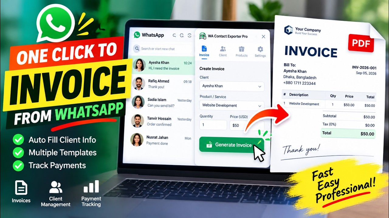 How to create professional invoices from WhatsApp tutorial
