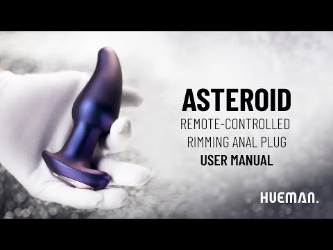 Видео Анальный массажер с бусинами на стержне, изогнутым окончанием и пультом управления Hueman Asteroid