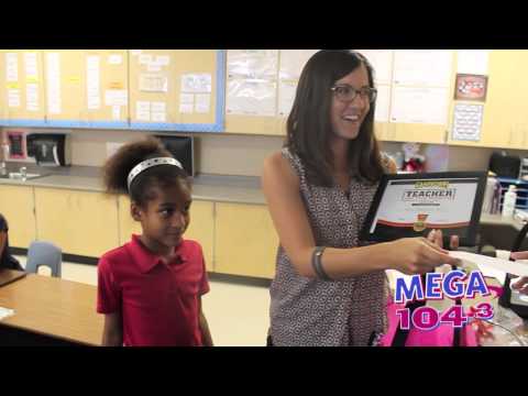 Surprised the Teacher Of The Month w/ GameWorks & Mega 104.3