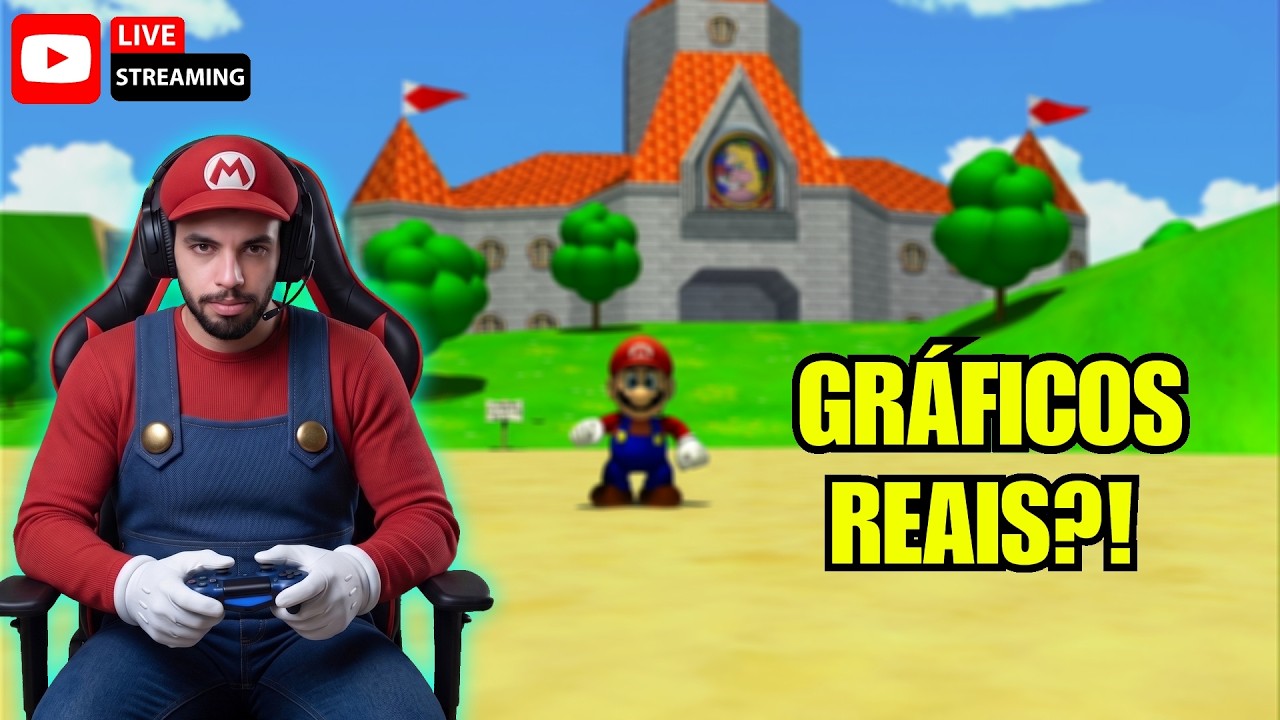 SUPER MARIO 64 RTX: O MAIS LINDO QUE VOCÊ JÁ VIU! 🌟 (Ao Vivo) Mario de Cabelo Pantene?!