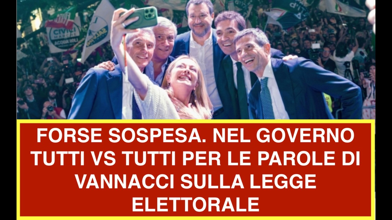 FORSE SOSPESA. NEL GOVERNO TUTTI VS TUTTI PER LE PAROLE DI VANNACCI SULLA LEGGE ELETTORALE
