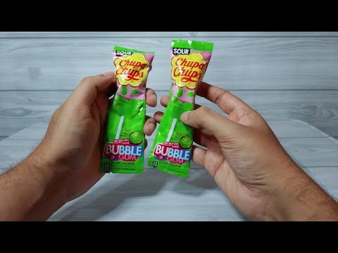 Chupa Chups - Green Apple Bubble Gum Lollipop 🍏 🍭