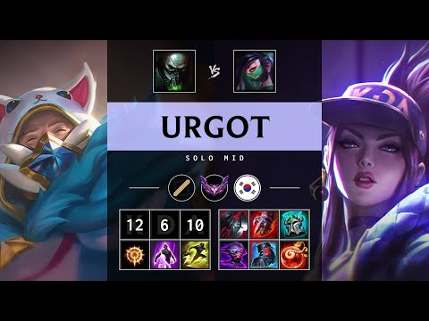 Urgot Mid vs Akali - KR Master Patch 25.15
