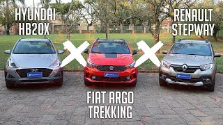 Fiat Argo Trekking x Hyundai HB20X x Renault Stepw