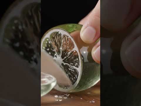 Satisfying Glass Lemon Slicing 🍋✨ | ASMR No Talking | 4K Macro Close-Up