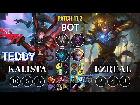 T1 Teddy Kalista vs Ezreal Bot - KR Patch 11.2