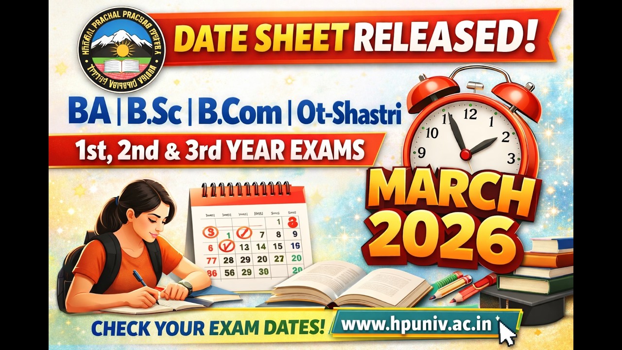 HPU Annual Exams  Datesheet