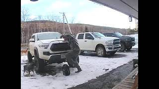 Squirrel Jumps Out From Underneath Truck Hood || ViralHog