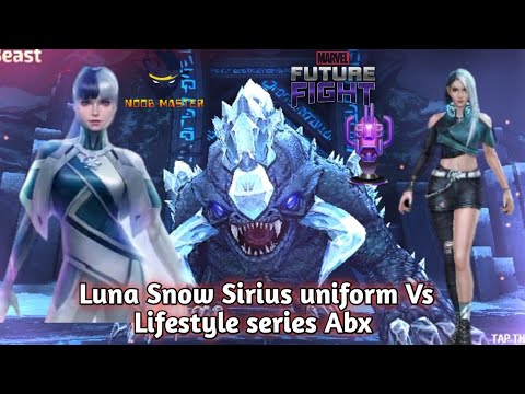 [MFF] Luna Snow Sirius Uniform Vs Lifestyle series Abx comparison | Noobmaster | MARVEL Future fight