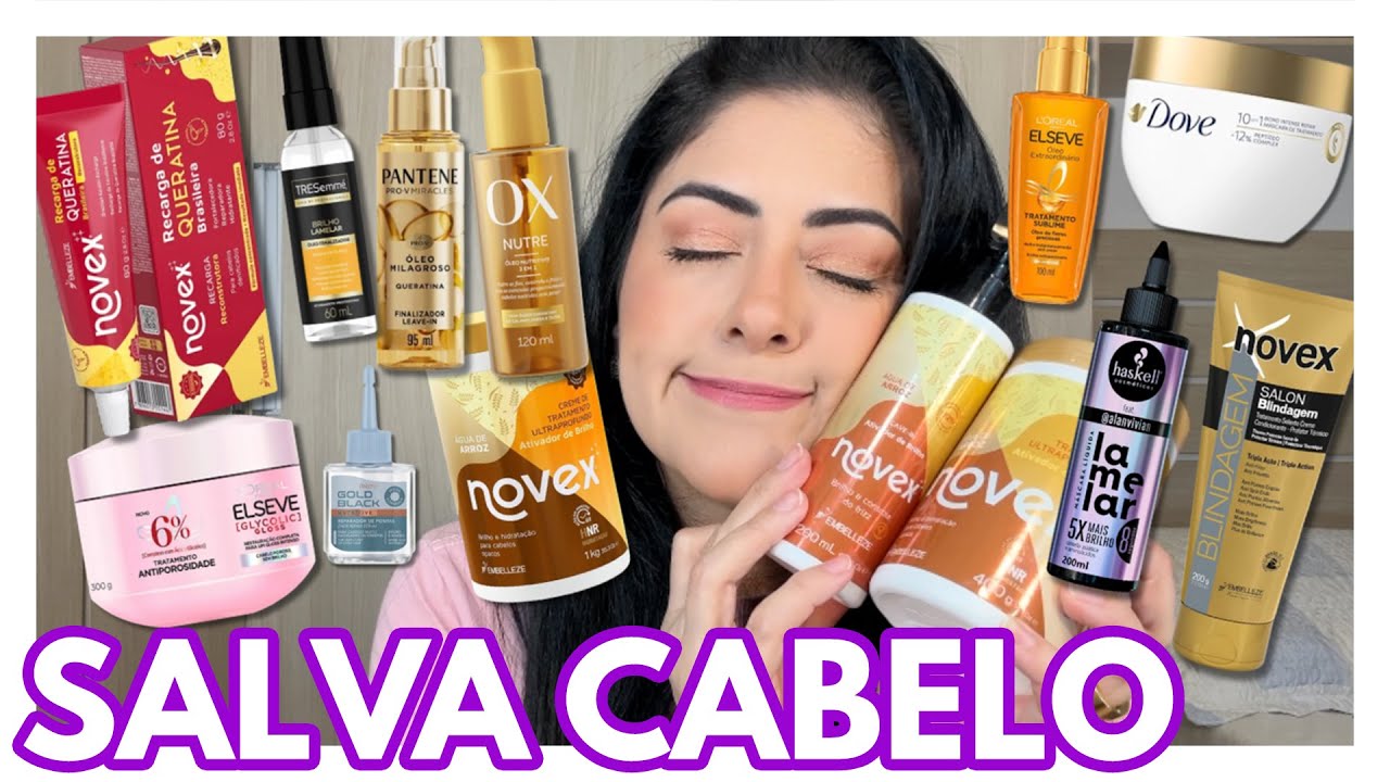 Produtos baratinhos de farmácia para SALVAR seu cabelo seco/ressecado!