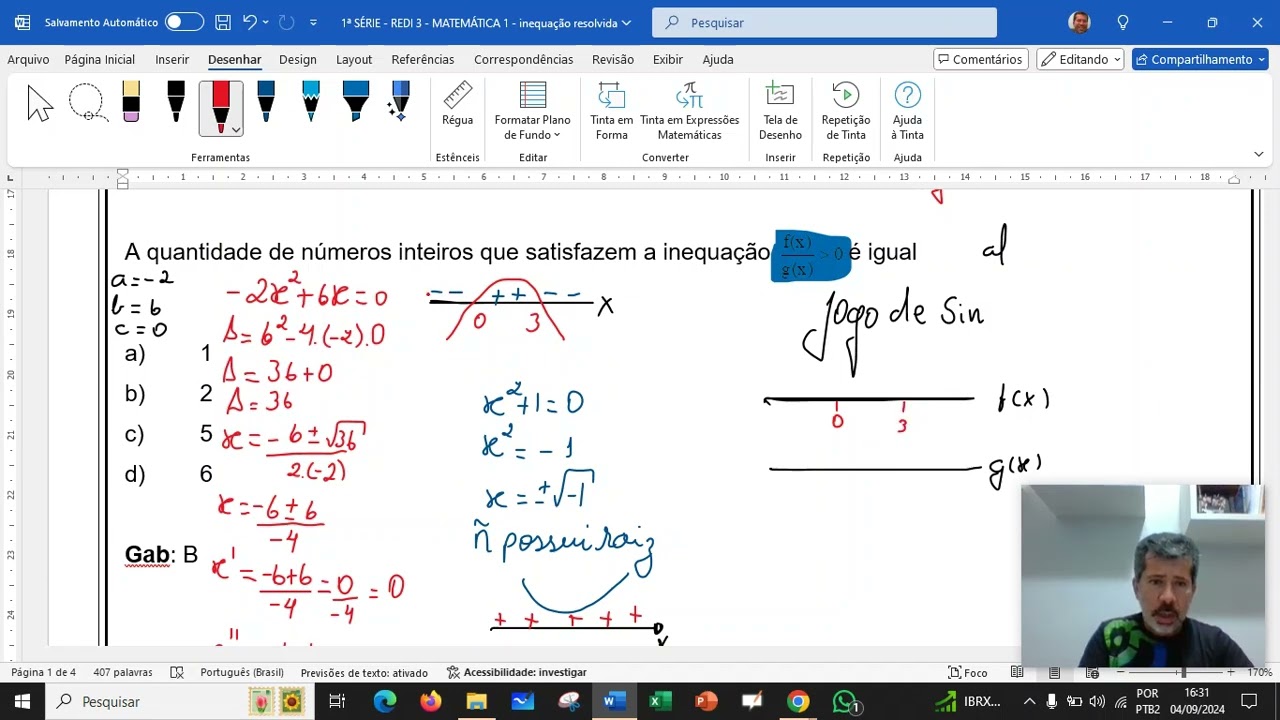 MATEMÁTICA - RESOLUÇÃO DE EXERCÍCIOS  INEQUAÇÕES