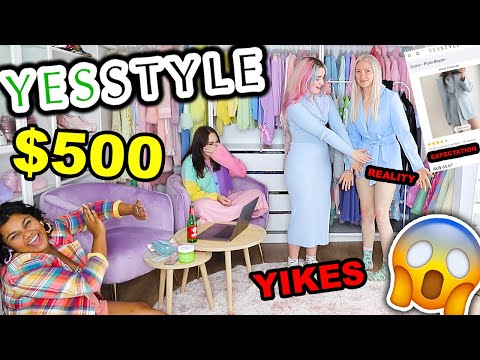 $500 yesstyle clothing try on haul!！朋友們對2021年韓國廉價時尚大潮的反應 *chaos* ($500 YESSTYLE CLOTHING TRY ON HAUL!! FRIENDS REACT TO CHEAP KOREAN FASHION HAUL 2021 *chaos*)