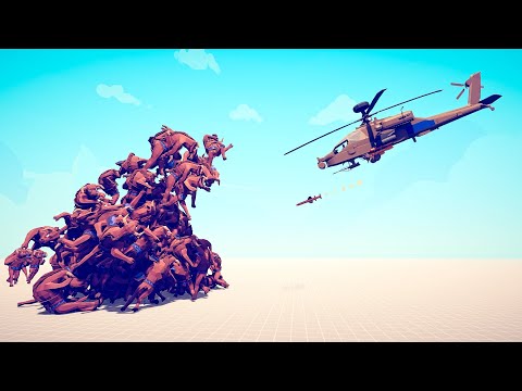 TACTICAL APACHI vs 100x UNITS | TABS - Totally Accurate Battle Simulator