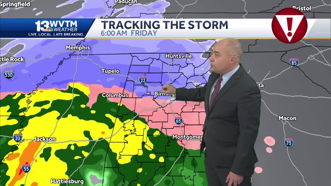 Winter storm threat: Alabama's forecast stays very cold and includes snow, sleet, and ice on Friday