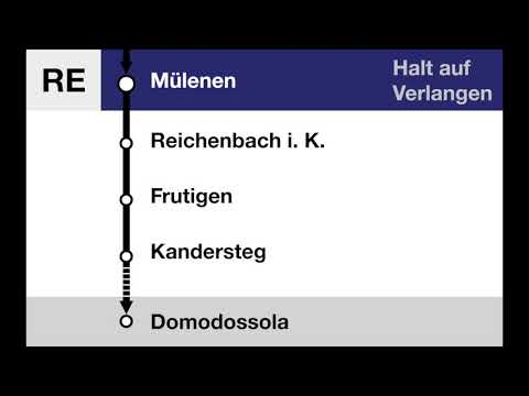 BLS Ansagen - RE Lötschberger Bern–Spiez–Kandersteg–Brig–Domodossola (DE, IT, EN)