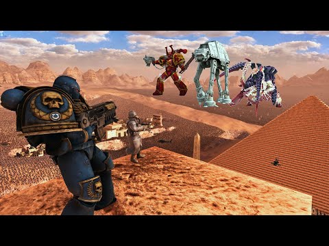 5,000,000 CHAOS SPACE MARINES & TYRANID ATTACK THE PYRAMIDS - WARHAMMER 40K - Epic Battle Simulator