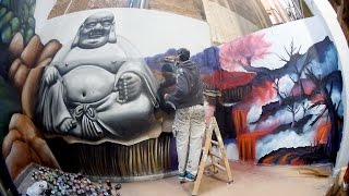 Graffiti terraza buda para Esmeralda Ink