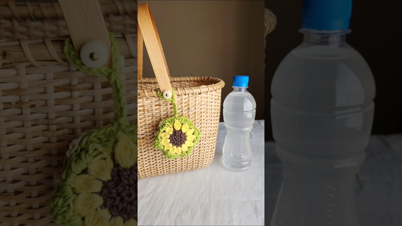 ボトルホルダー #ネットバック #ハンドメイド #100均の毛糸  #かぎ針