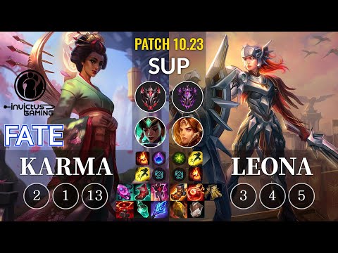 IG Fate Karma vs Leona Sup - KR Patch 10.23