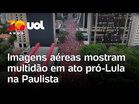 Lula na Paulista: imagens aéreas mostram ato com multidão de apoiadores do presidente em SP; vídeo
