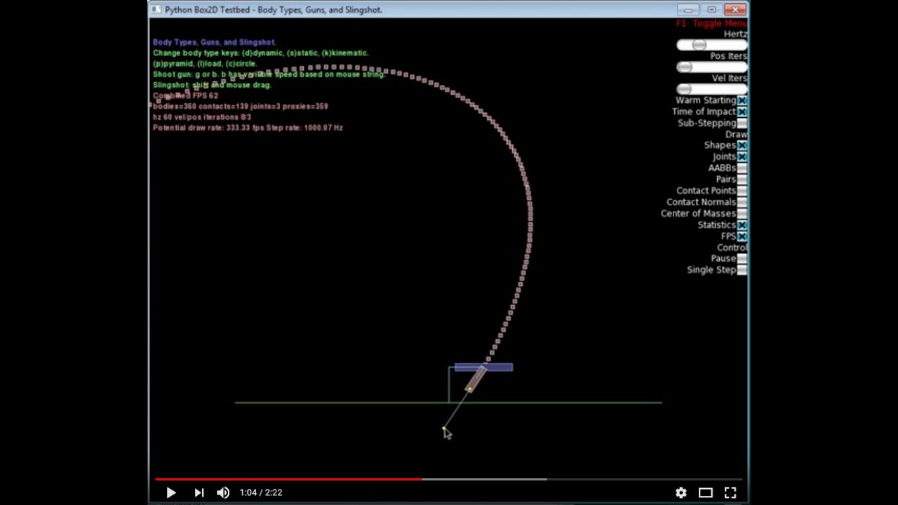 Pybox2d (Box2D) Framework Example