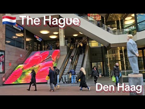 🇳🇱 The Hague, Netherlands. Walk around the city center in January. Den Haag.
