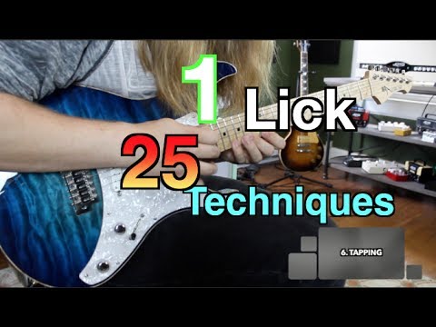 1 Lick 25 Techniques  - And How To Play It ( With Tabs)