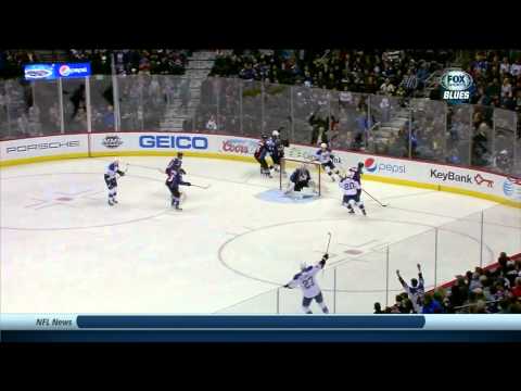 David Backes tip in goal 1-0 St. Louis Blues vs Colorado Avalanche 11/27/13 NHL Hockey.