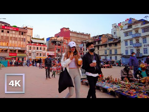 1 Hour Sunset Walk in Kathmandu, Nepal 4K | ASMR Binaural City Sounds for Sleep and Study | 3D AUDIO